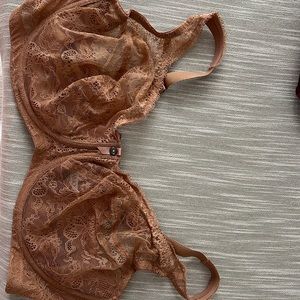 Sexy lace bra, camel colored, plus size. 42DD, Bramour brand.  Rarely worn.